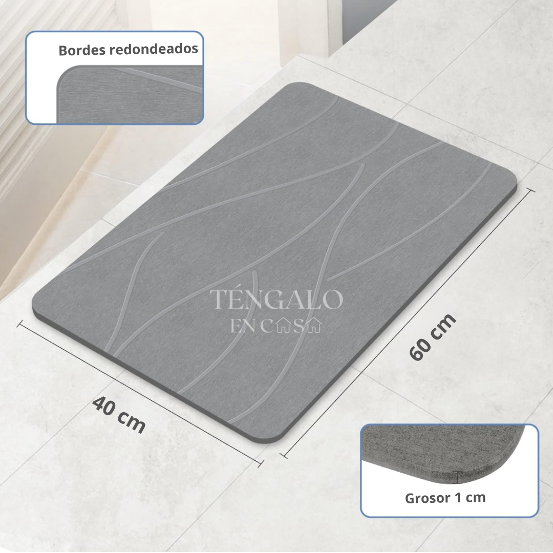 Tapete de Piedra Ultra Absorbente - Gris